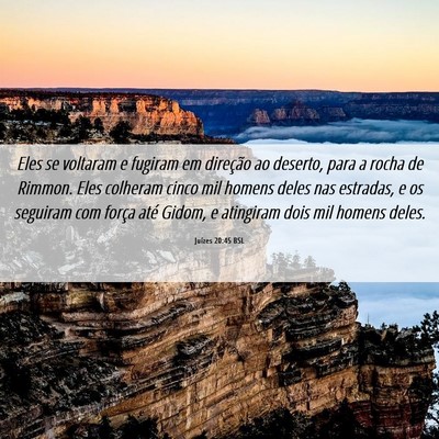 Picture 06 - Juízes 20:45 BSL - Eles se voltaram e fugiram em direção ao - Bible Verse Picture