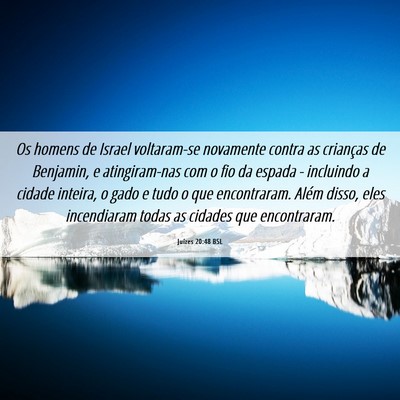Picture 06 - Juízes 20:48 BSL - Os homens de Israel voltaram-se novamente contra - Bible Verse Picture