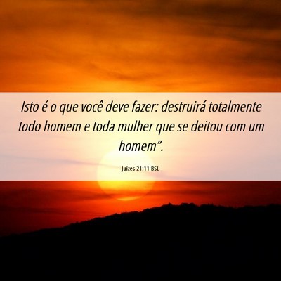 Picture 06 - Juízes 21:11 BSL - Isto é o que você deve fazer: destruirá - Bible Verse Picture