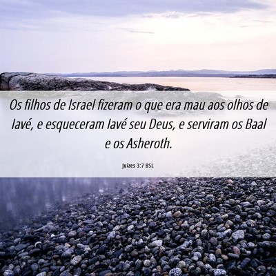 Picture 06 - Juízes 3:7 BSL - Os filhos de Israel fizeram o que era mau aos - Bible Verse Picture