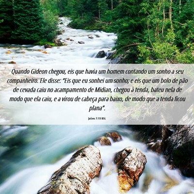 Picture 06 - Juízes 7:13 BSL - Quando Gideon chegou, eis que havia um homem - Bible Verse Picture