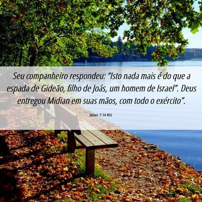 Picture 06 - Juízes 7:14 BSL - Seu companheiro respondeu: “Isto nada mais é - Bible Verse Picture