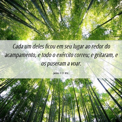 Picture 06 - Juízes 7:21 BSL - Cada um deles ficou em seu lugar ao redor do - Bible Verse Picture