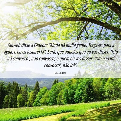Picture 06 - Juízes 7:4 BSL - Yahweh disse a Gideon: “Ainda há muita gente. - Bible Verse Picture