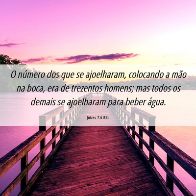 Picture 06 - Juízes 7:6 BSL - O número dos que se ajoelharam, colocando a mão - Bible Verse Picture