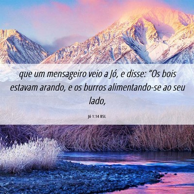 Picture 06 - Jó 1:14 BSL - que um mensageiro veio a Jó, e disse: “Os bois - Bible Verse Picture