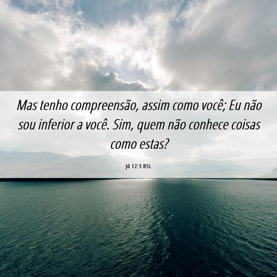 Picture 06 - Jó 12:3 BSL - Mas tenho compreensão, assim como você; Eu não - Bible Verse Picture