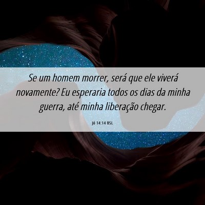 Picture 06 - Jó 14:14 BSL - Se um homem morrer, será que ele viverá - Bible Verse Picture