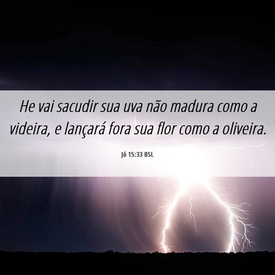Picture 06 - Jó 15:33 BSL - He vai sacudir sua uva não madura como a - Bible Verse Picture