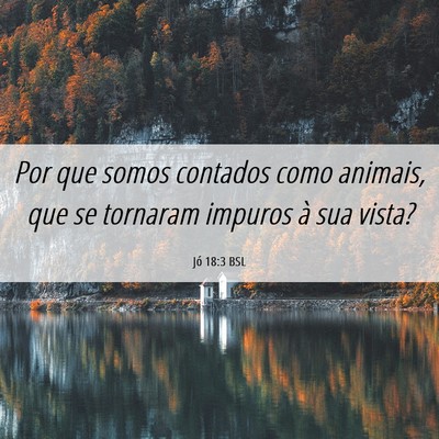 Picture 06 - Jó 18:3 BSL - Por que somos contados como animais, que se - Bible Verse Picture