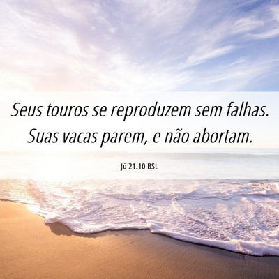 Picture 06 - Jó 21:10 BSL - Seus touros se reproduzem sem falhas. Suas vacas - Bible Verse Picture