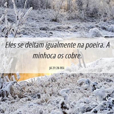 Picture 06 - Jó 21:26 BSL - Eles se deitam igualmente na poeira. A minhoca os - Bible Verse Picture