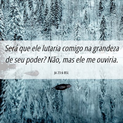 Picture 06 - Jó 23:6 BSL - Será que ele lutaria comigo na grandeza de seu - Bible Verse Picture