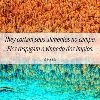 Picture 06 - Jó 24:6 BSL - They cortam seus alimentos no campo. Eles - Bible Verse Picture