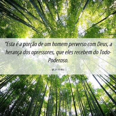 Picture 06 - Jó 27:13 BSL - “Esta é a porção de um homem perverso com - Bible Verse Picture