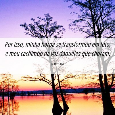 Picture 06 - Jó 30:31 BSL - Por isso, minha harpa se transformou em luto, e - Bible Verse Picture