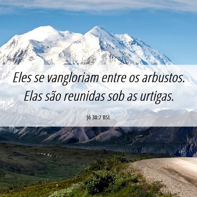 Picture 06 - Jó 30:7 BSL - Eles se vangloriam entre os arbustos. Elas são - Bible Verse Picture