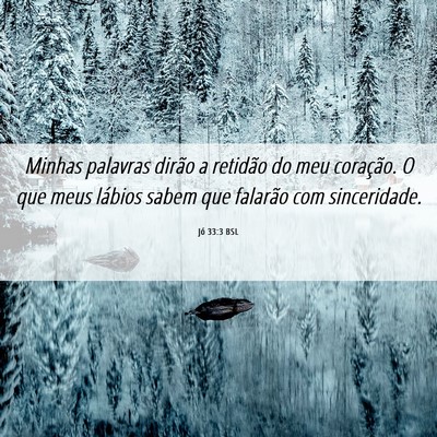 Picture 06 - Jó 33:3 BSL - Minhas palavras dirão a retidão do meu - Bible Verse Picture