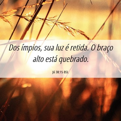 Picture 06 - Jó 38:15 BSL - Dos ímpios, sua luz é retida. O braço alto - Bible Verse Picture