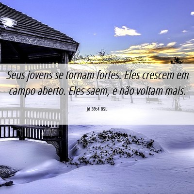 Picture 06 - Jó 39:4 BSL - Seus jovens se tornam fortes. Eles crescem em - Bible Verse Picture