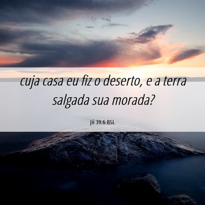Picture 06 - Jó 39:6 BSL - cuja casa eu fiz o deserto, e a terra salgada sua - Bible Verse Picture