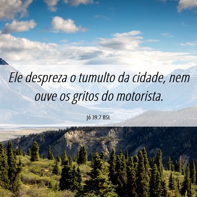 Picture 06 - Jó 39:7 BSL - Ele despreza o tumulto da cidade, nem ouve os - Bible Verse Picture