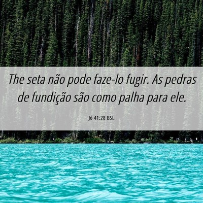 Picture 06 - Jó 41:28 BSL - The seta não pode faze-lo fugir. As pedras de - Bible Verse Picture