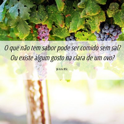 Picture 06 - Jó 6:6 BSL - O que não tem sabor pode ser comido sem sal? Ou - Bible Verse Picture