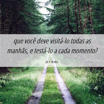 Picture 06 - Jó 7:18 BSL - que você deve visitá-lo todas as manhãs, e - Bible Verse Picture