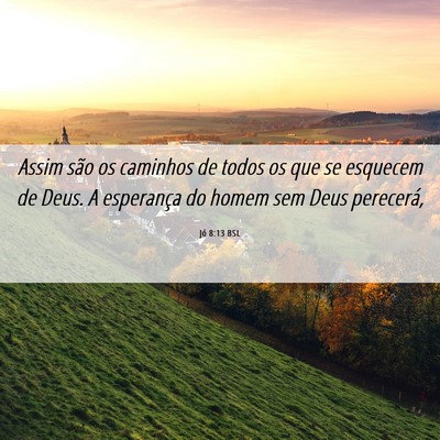Picture 06 - Jó 8:13 BSL - Assim são os caminhos de todos os que se - Bible Verse Picture
