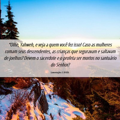 Picture 06 - Lamentações 2:20 BSL - “Olhe, Yahweh, e veja a quem você fez isso! - Bible Verse Picture
