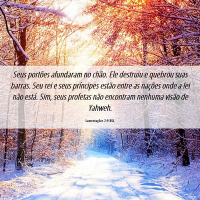 Picture 06 - Lamentações 2:9 BSL - Seus portões afundaram no chão. Ele destruiu e - Bible Verse Picture