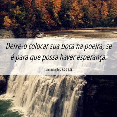 Picture 06 - Lamentações 3:29 BSL - Deixe-o colocar sua boca na poeira, se é para - Bible Verse Picture