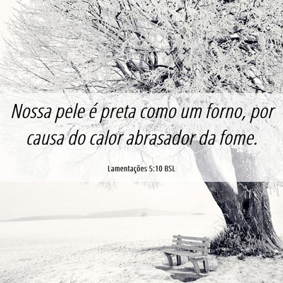 Picture 06 - Lamentações 5:10 BSL - Nossa pele é preta como um forno, por causa do - Bible Verse Picture