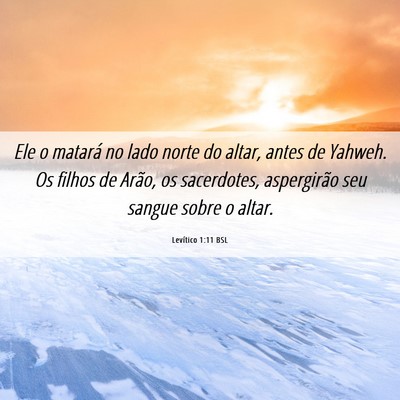 Picture 06 - Levítico 1:11 BSL - Ele o matará no lado norte do altar, antes de - Bible Verse Picture