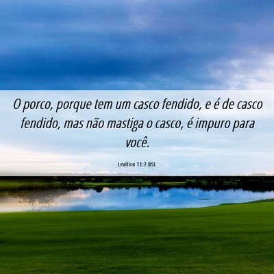 Picture 06 - Levítico 11:7 BSL - O porco, porque tem um casco fendido, e é de - Bible Verse Picture