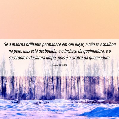 Picture 06 - Levítico 13:28 BSL - Se a mancha brilhante permanece em seu lugar, e - Bible Verse Picture