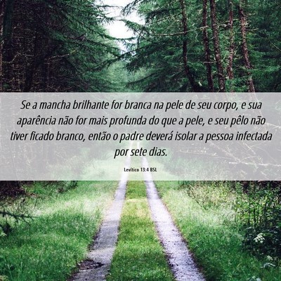 Picture 06 - Levítico 13:4 BSL - Se a mancha brilhante for branca na pele de seu - Bible Verse Picture