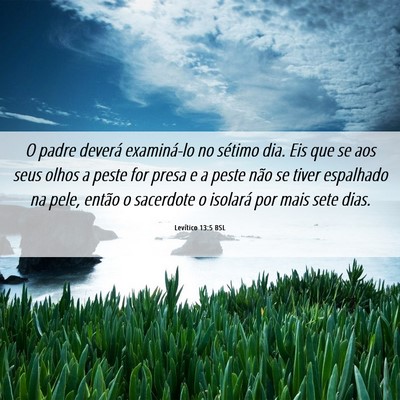 Picture 06 - Levítico 13:5 BSL - O padre deverá examiná-lo no sétimo dia. Eis - Bible Verse Picture