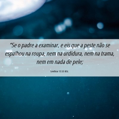 Picture 06 - Levítico 13:53 BSL - “Se o padre a examinar, e eis que a peste não - Bible Verse Picture