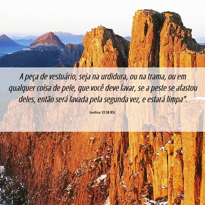 Picture 06 - Levítico 13:58 BSL - A peça de vestuário, seja na urdidura, ou na - Bible Verse Picture