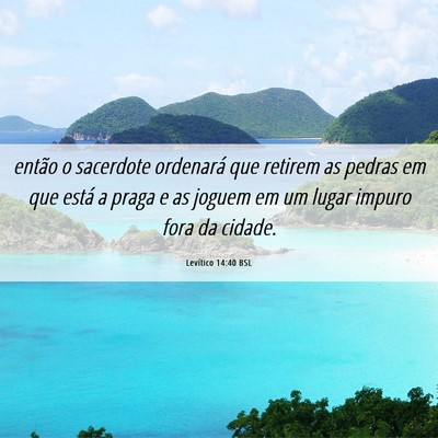 Picture 06 - Levítico 14:40 BSL - então o sacerdote ordenará que retirem as - Bible Verse Picture