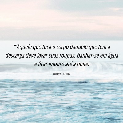 Picture 06 - Levítico 15:7 BSL - “'Aquele que toca o corpo daquele que tem a - Bible Verse Picture