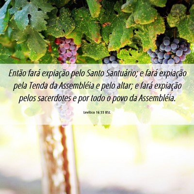 Picture 06 - Levítico 16:33 BSL - Então fará expiação pelo Santo Santuário; e - Bible Verse Picture
