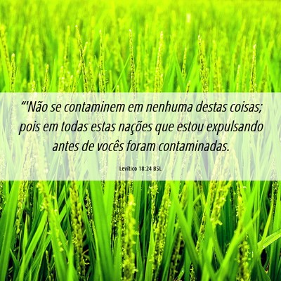 Picture 06 - Levítico 18:24 BSL - “'Não se contaminem em nenhuma destas coisas; - Bible Verse Picture
