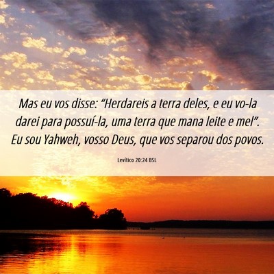 Picture 06 - Levítico 20:24 BSL - Mas eu vos disse: “Herdareis a terra deles, e - Bible Verse Picture