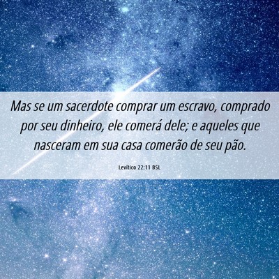 Picture 06 - Levítico 22:11 BSL - Mas se um sacerdote comprar um escravo, comprado - Bible Verse Picture