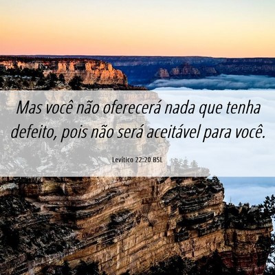 Picture 06 - Levítico 22:20 BSL - Mas você não oferecerá nada que tenha defeito, - Bible Verse Picture