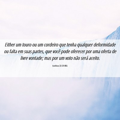 Picture 06 - Levítico 22:23 BSL - Either um touro ou um cordeiro que tenha qualquer - Bible Verse Picture