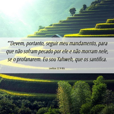 Picture 06 - Levítico 22:9 BSL - “'Devem, portanto, seguir meu mandamento, para - Bible Verse Picture